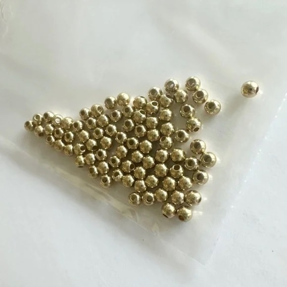 Gold and Silver Tone Round Beads for Jewelry Making - Picture 2 of 6